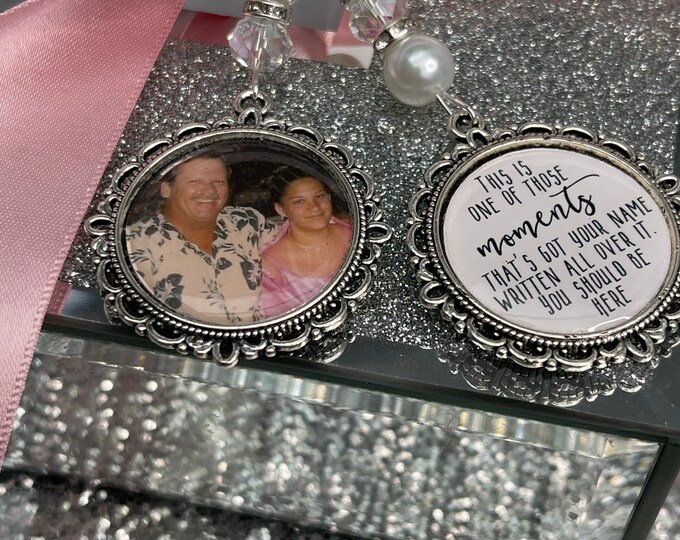 Wedding bouquet memorial bereavement bridal keepsake gift memory bouquet charm heaven photo charm keepsake bride groom