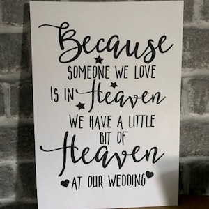Décoration de mariage A4 signe du ciel imprimé/personnalisé/numérique personnalisé impression/carte épaisse/Commémorial/Souvenir/Souvenir/RIP/Papeterie/signalisation