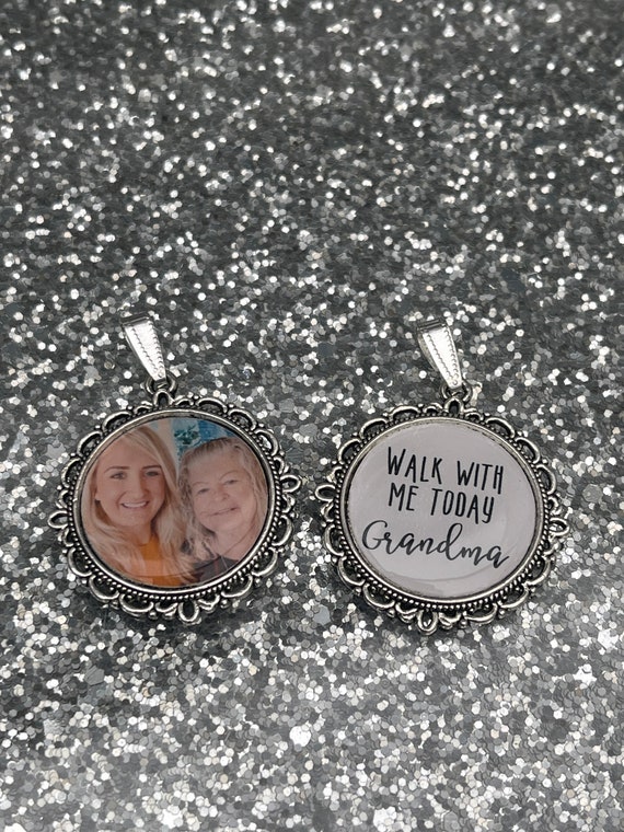 Bridal Shoe Clips/Bridal Shoe Charms/ Memory/Memorial Photo Charm/Heaven Charm/Walk With Me Today/Custom/Bride/Wedding/Something Blue