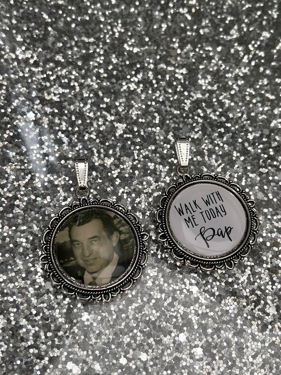 Bridal Shoe Clips/Bridal Shoe Charms/ Memory/Memorial Photo Charm/Heaven Charm/Walk With Me Today/Custom//Something Blue bouquet charm