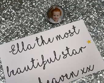 Photo lapel pin badge charm brooch badge with any photo.  wedding memorial memory remembrance keepsake of a loved one groom usher bride