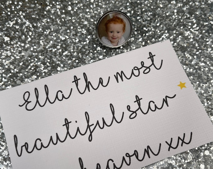 Photo lapel pin badge charm brooch badge with any photo.  wedding memorial memory remembrance keepsake of a loved one groom usher bride