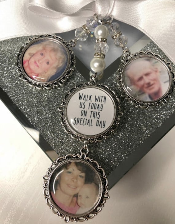 Personalised Wedding Bouquet Photo Charm, Memorial Keepsake