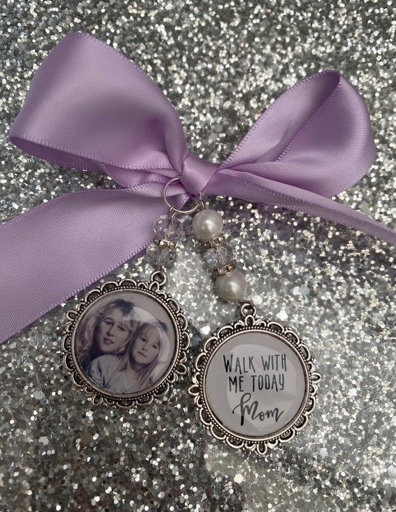 Walk with me today mom momma loving memory charm locket Personalised with any photo.Ideal for wedding,bride.memorial keepsake,Bouquet charm