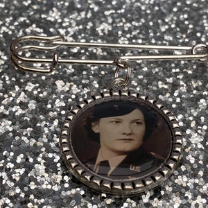 Memorial Memory remembrance photo charm kilt pin bouquet charm,wedding groom best man usher,personalized personalised any photo, keepsake