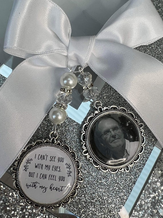 Personalised Memorial Photo Charm: Bridal Bouquet Locket, Remembrance Gift