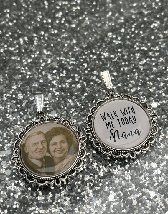 Bridal Shoe Clips/Bridal Shoe Charms/ Memory/Memorial Photo Charm/Heaven Charm/Walk With Me Today/Custom/Bride/Wedding/Something Blue
