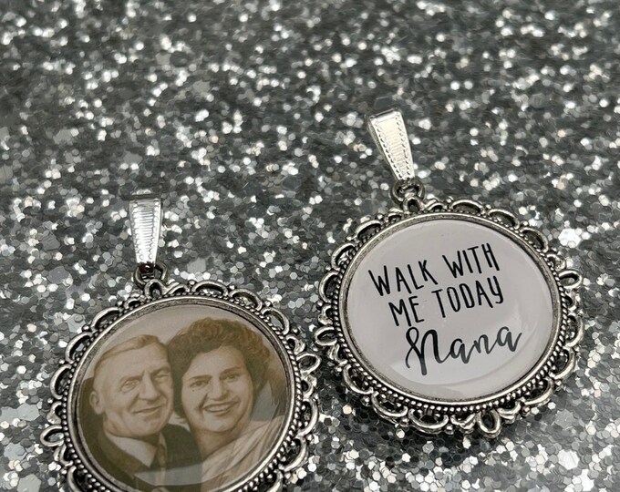 Bridal Shoe Clips/Bridal Shoe Charms/ Memory/Memorial Photo Charm/Heaven Charm/Walk With Me Today/Custom/Bride/Wedding/Something Blue