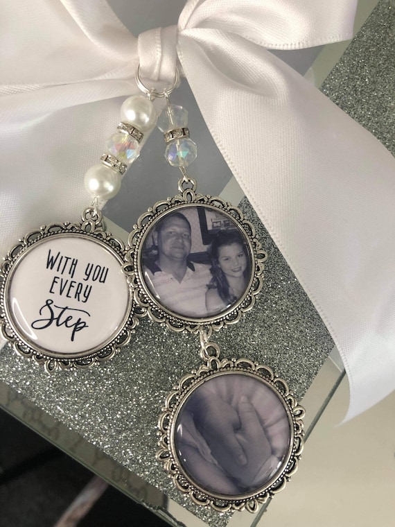 Memory memorial heaven charm bridal bouquet heaven so far away those we love dont go away photo pearl beads with you every step
