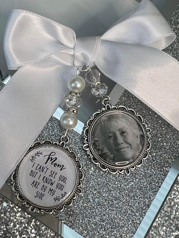 I Can’t See You/I Know Your By My Side/In Loving Memory/Memory Charm/Locket/Brooch/Personalised/Any Photo/Wedding/Bride/Memorial/Keepsake