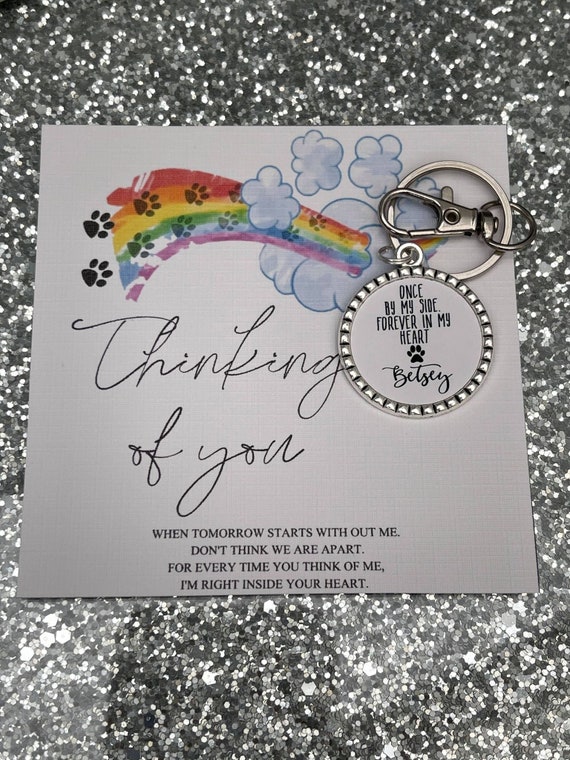 Pet/Dog/Cat/Animal/Memory Keyring/Key Chain/Sentimental Backing Card/Thinking Of You/Sorry For Your Loss/Memorial/Hug Token/