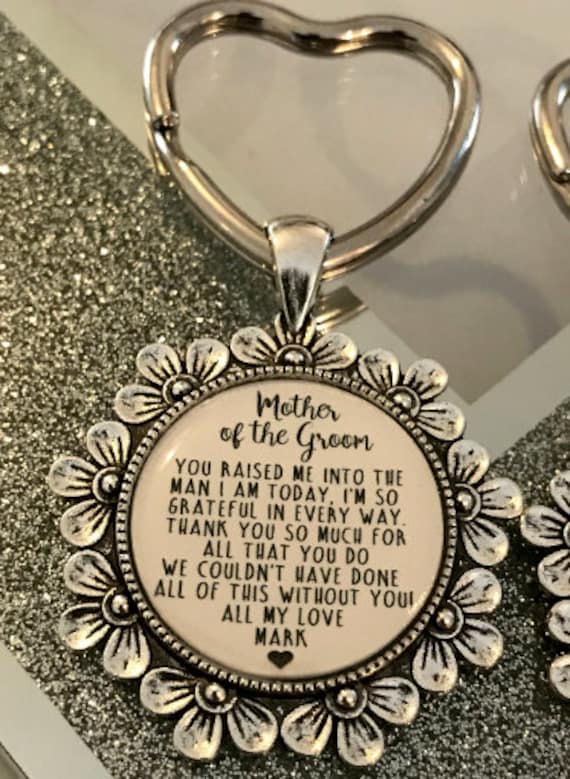 Mother of the groom & bride matching sentimental wedding keyring set