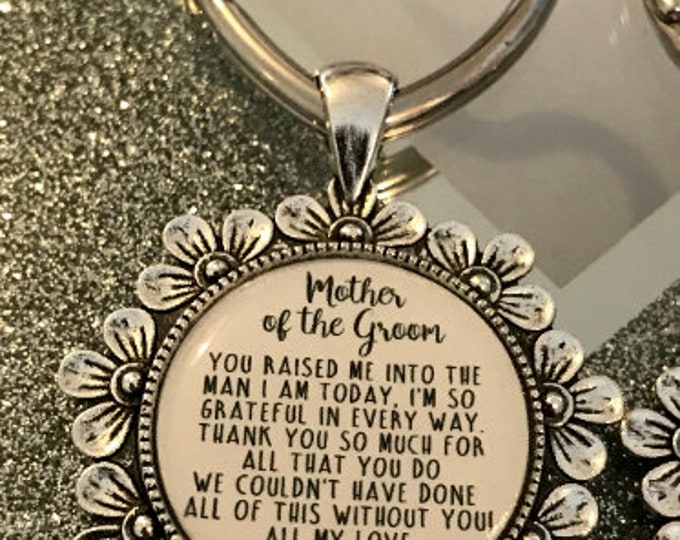 Mother of the groom & bride matching sentimental wedding keyring set