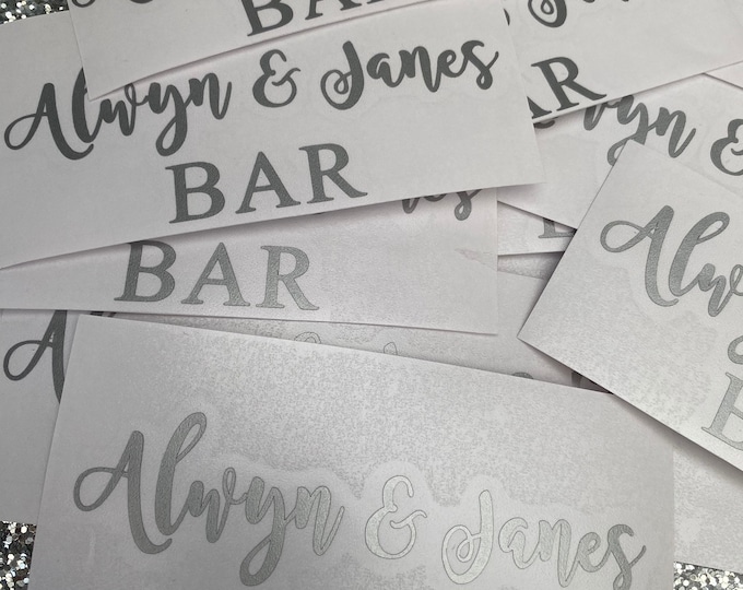 Personalised DIY Make Your Own Garden Bar Glasses/Glass Decals/Man or Women Cave/Home Bar/Vinyl Sticker/Pub