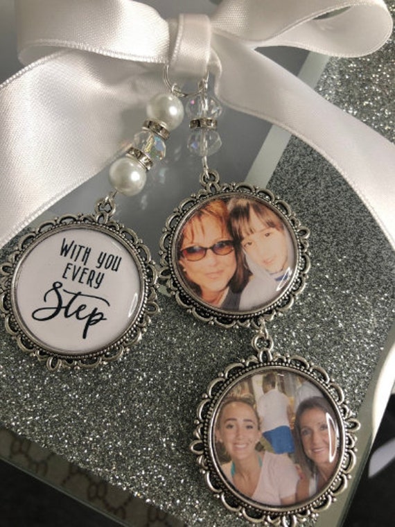 Memory memorial heaven charm bridal bouquet heaven so far away those we love dont go away photo pearl beads with you every step