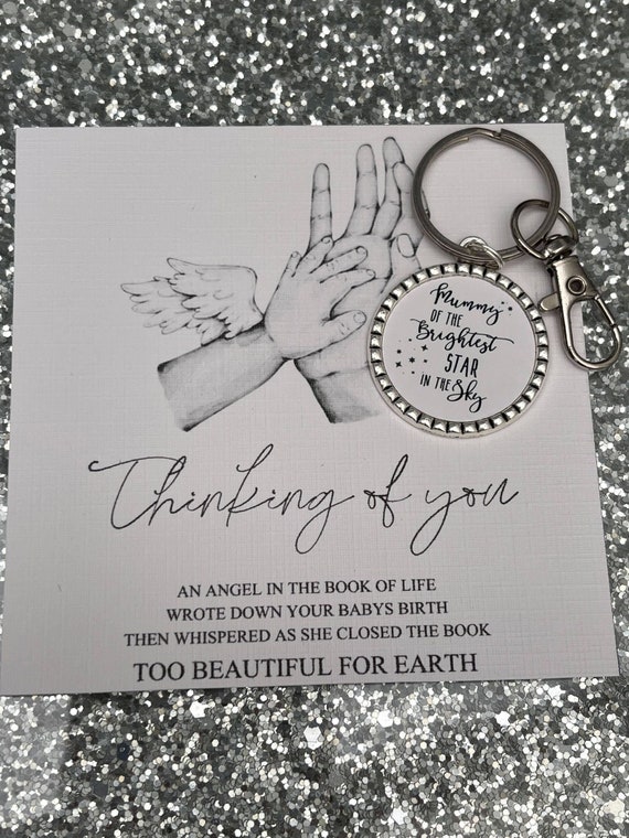 Miscarriage/Still Born/Memory Keyring/Chain/Sentimental Backing Card/Thinking Of You/Sorry For Your Loss/Memorial/Hug Token/Mother/Mom/Mum