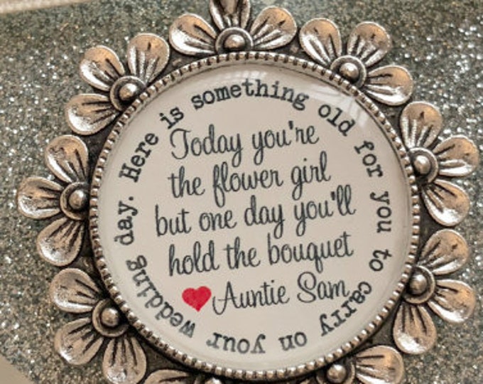 Luxury Bridesmaid flower girl charm gift wedding bridal bouquet brooch locket today you are the but One Day you'll hold the bouquet