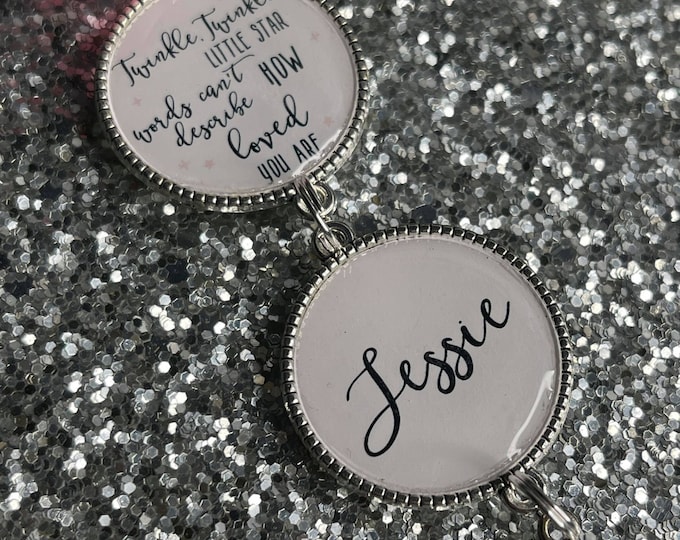 Twinkle Twinkle Little Star Words Cant Describe How Loved You Are/Memory Charm/Personalised/Any Name/Wedding/Bride/Memorial Keepsake/Gift