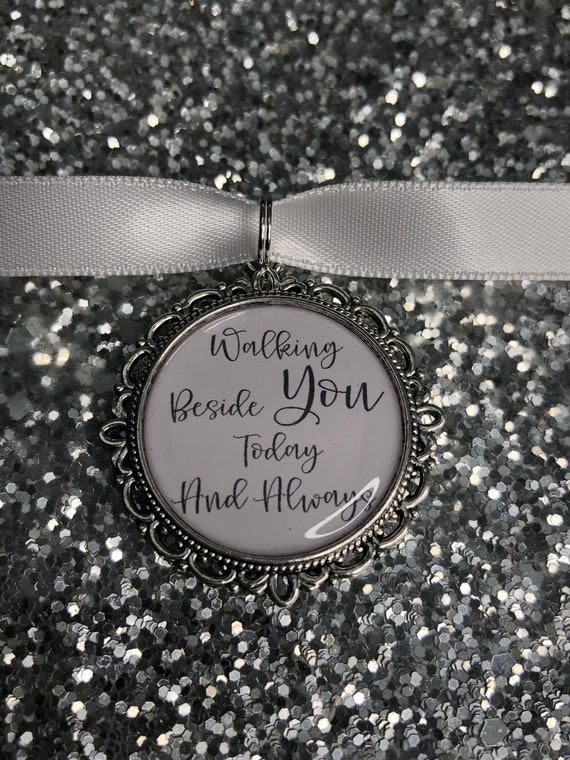 Walking beside you today Dad loving memory charm locket brooch..Ideal for wedding,bride.memorial keeps