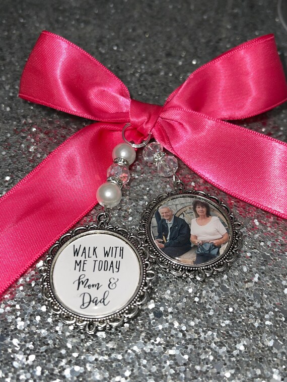 Walk with me today dad loving memory charm locket brooch.Personalised with any photo.Ideal for wedding,bride.memorial keepsake,Swarovski,
