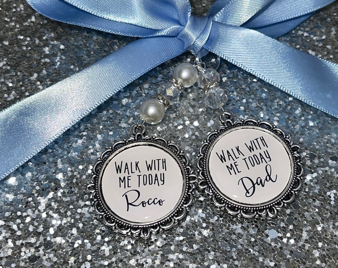 Walk with me today loving memory charm locket brooch.Personalised with any name Ideal for wedding,bride.memorial keepsake,Swarovski,dad mom