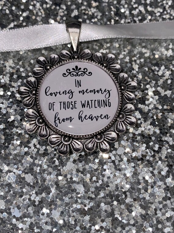 Loving Memory Memorial Remembrance Bouquet Charm/Loved One Watching From Heaven/Weren't So Far Away/Wedding/Keepsake/Bride/Never forgotten
