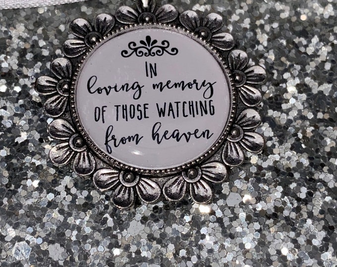 Loving Memory Memorial Remembrance Bouquet Charm/Loved One Watching From Heaven/Weren't So Far Away/Wedding/Keepsake/Bride/Never forgotten