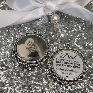 Walk with me today dad memory bouquet charm Photo Charm Wedding Charm