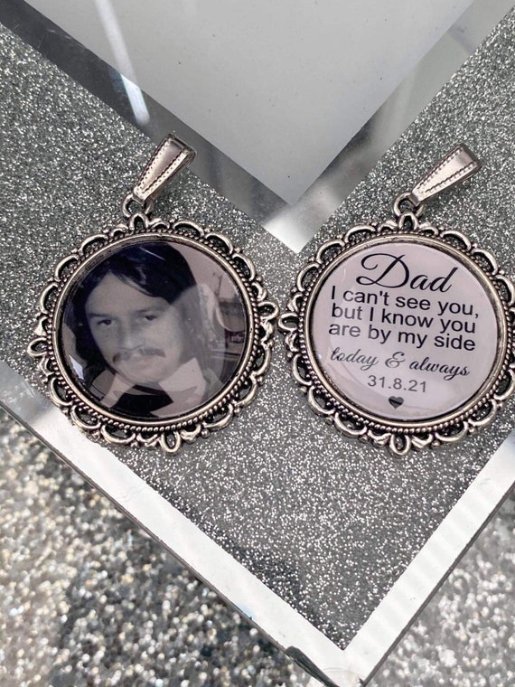 Bridal Shoe Clips/Bridal Shoe Charms/ Memory/Memorial Photo Charm/Heaven Charm/I Cant See You/Custom/Bride/Wedding/Bouquet charm