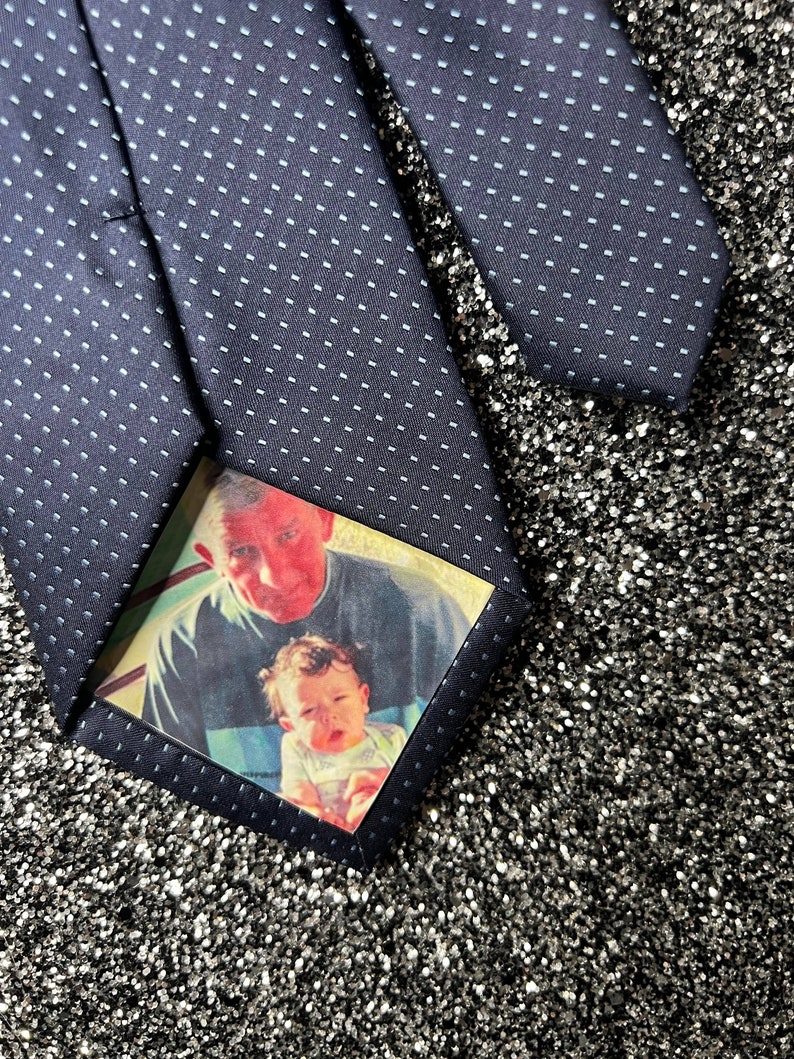 Foto personalizada para planchar en etiqueta de corbata/Papá/Etiqueta de traje/Parche de corbata/Parche de corbata/Regalo del padre de la novia/Novio/Etiqueta de agradecimiento/Inserto de corbata de boda imagen 10