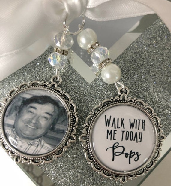 Personalised Photo Charm Locket Brooch, Memorial Wedding Keepsake