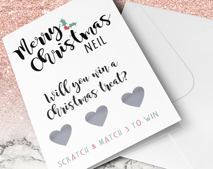 Personalised Funny Christmas Scratch Card, Rude Partner Gift, Novelty Greetings Card