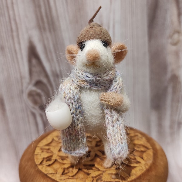 Needle felt miniature Mouse, toys of wool, needle felted animal, gift, organic toy, soft sculpture, natural toys, funny, cute