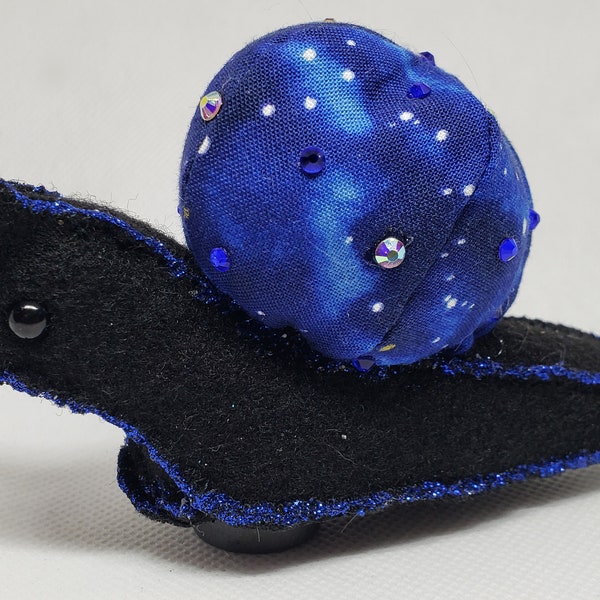 Snail Plushie Magnet Felt Cotton Rhinestones DelilahIris Woodland Creature Insect Bug Galaxy Pattern Stars