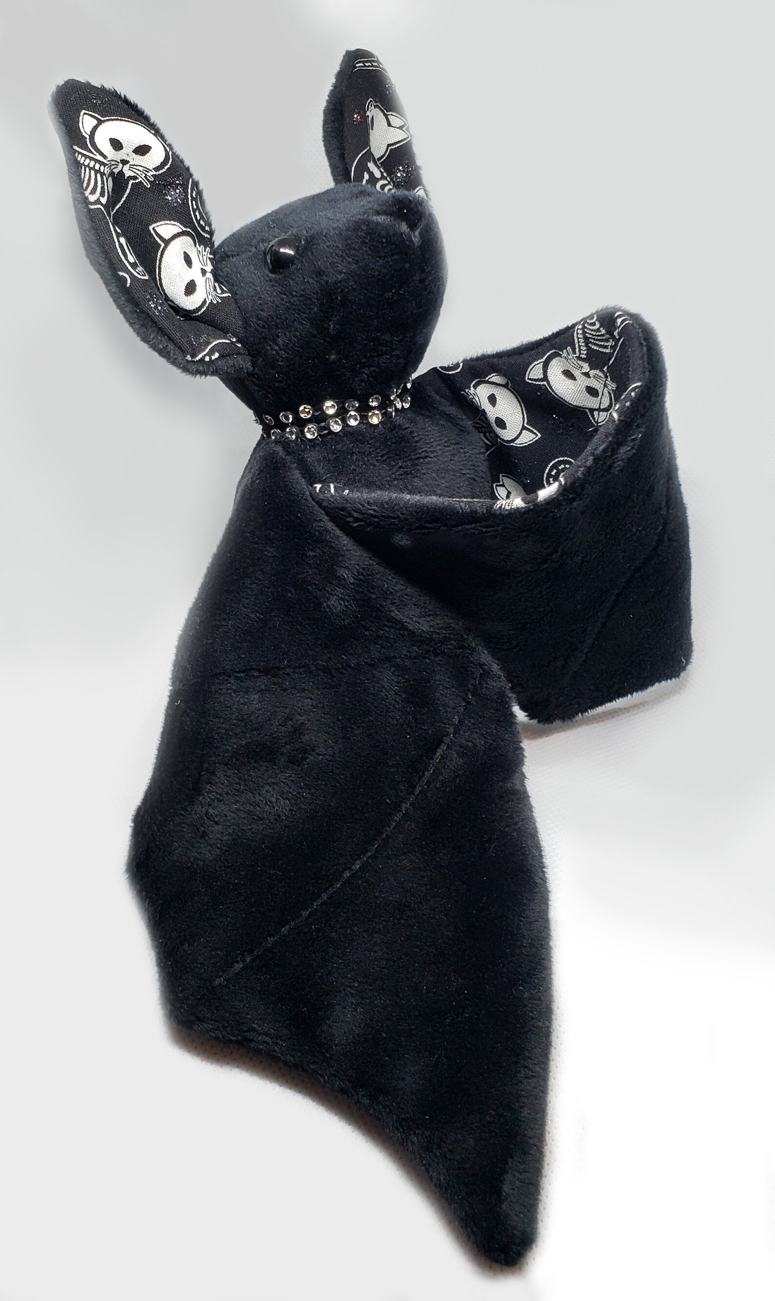 Large Bat Plush Stuffed Animal Beezeeart Black 'skelly - Etsy