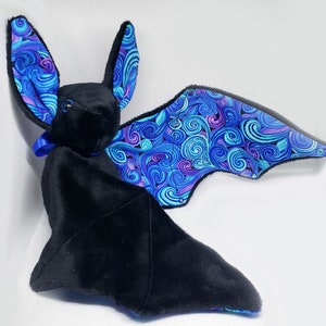 Large Bat Plush Stuffed Animal BeeZeeArt &#39;Bluey&#39; 16in Wingspan