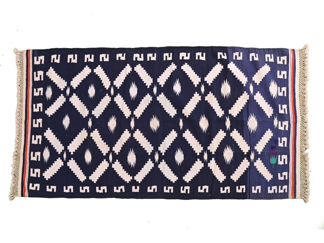 Punjabi Rugs Antique Indian Handmade Traditional Cotton Area Rug Vintage Home Decor ...