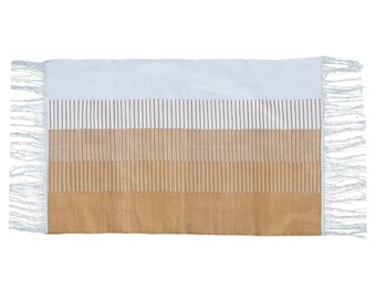 Handmade Cotton Dhurrie Rug: Mustard Reversible Accent Mat (2x3 ft)