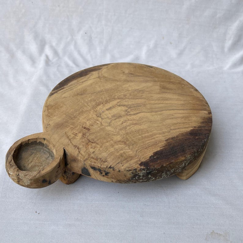 Vintage Indian Chapati Board, Antique Round Wood Riser, Farmhouse Decor ...