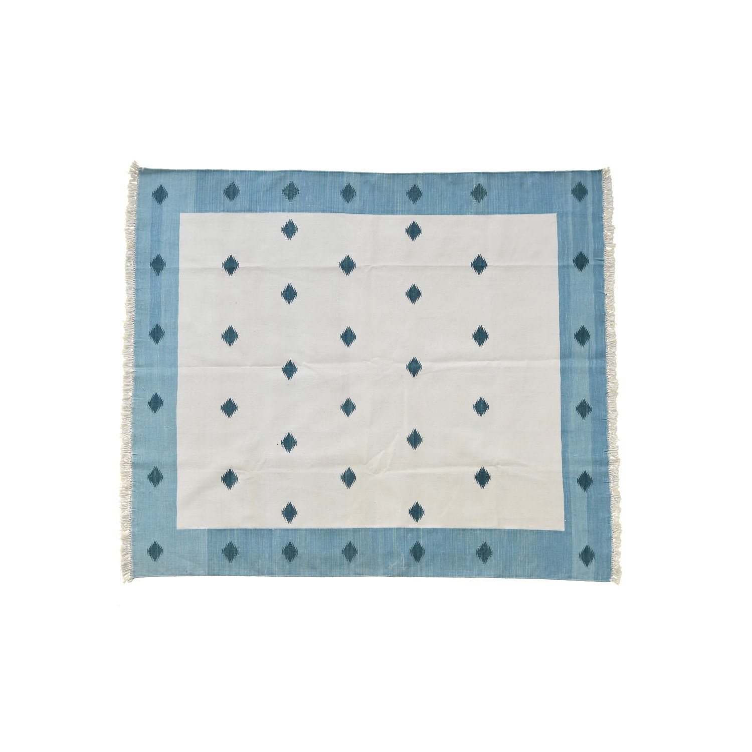 Modern Handmade Cotton Area Rug. Indian Dhurrie Rug Reversible | Etsy