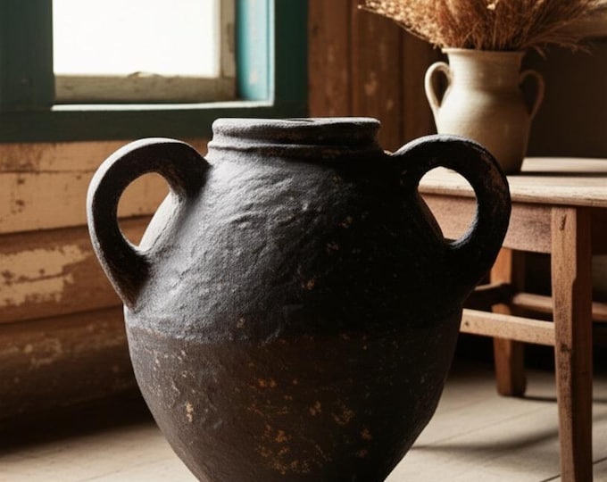 Handmade Paper Mache Pot: Rustic Boho Vase, Eco-Friendly Decor