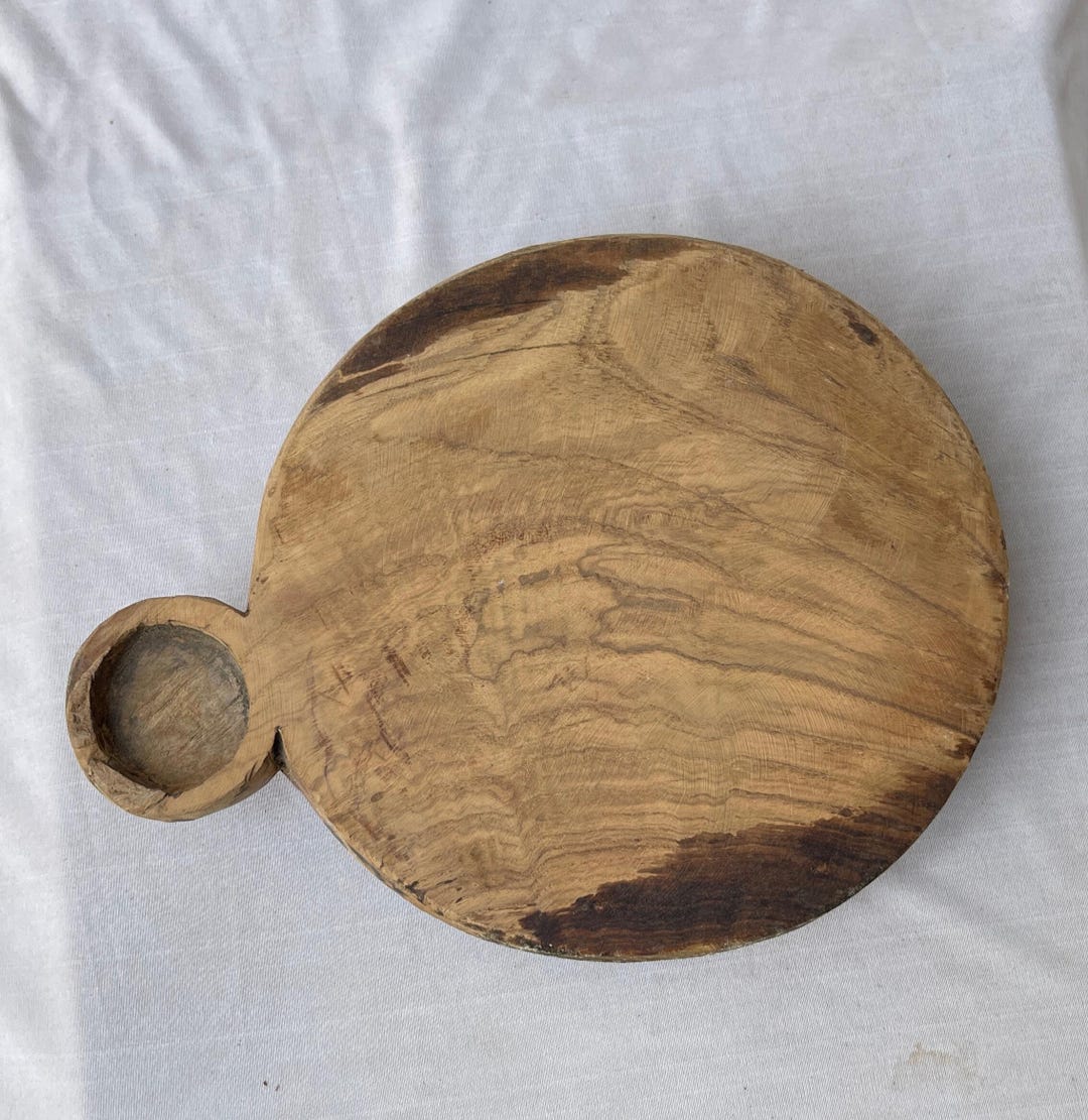 Vintage Indian Chapati Board, Antique Round Wood Riser, Farmhouse Decor ...