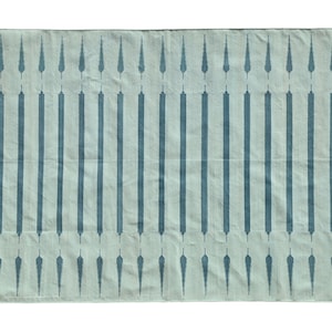Modern Handmade Cotton/Wool Area Rug Mint Blue Indian Dhurrie Rug Reversible Wool Kilim Rugs Natural Dyed Eco Friendly Rugs Wall Tapestry