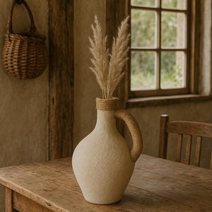 手作りの紙粘土鉢：素朴なボヘミアン風の花瓶、環境に優しいプランター