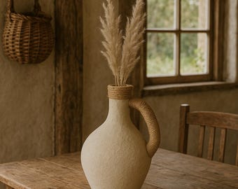 Handmade Paper Mâché Pot | Eco-Friendly Decorative Planter | Lightweight Vase | Rustic Boho Home Decor | Luxe Boho Decor