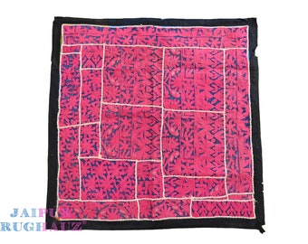 Vintage Kutch Embroidery Tapestry: Hand-Embroidered Floral Wall Hanging