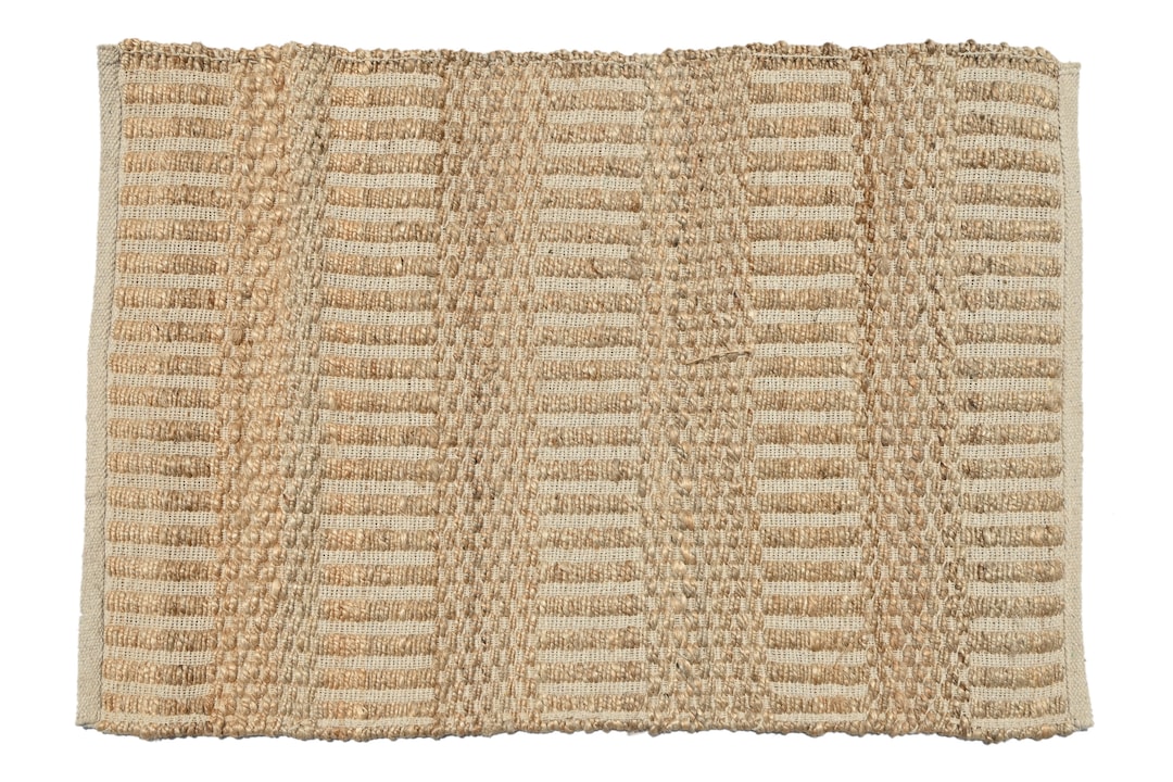 Modern Handmade Jute Accent Rug. Bathroom 2x3ft 60x90cm Door Mat