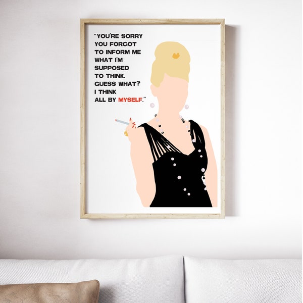 I think all by myself. Poster immediate download file. Printable gift January Jones. Mad Men Betty draper, Don Draper Peggy Olson sarcastic
