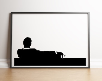 Silhouette Madison heren geïnspireerd, digitaal downloadbestand, Vaderdag. Afdrukbare muurkunst met filmcitaten. Direct downloaden. vader cadeau kantoor.