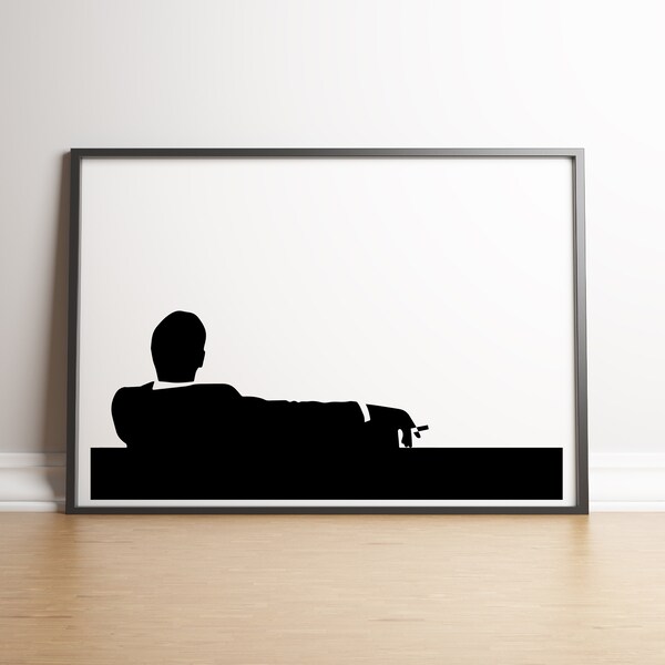 Silhouette madison men don draper inspired, digital download file. Printable Movie quotes wallart. Instant download. father gift office